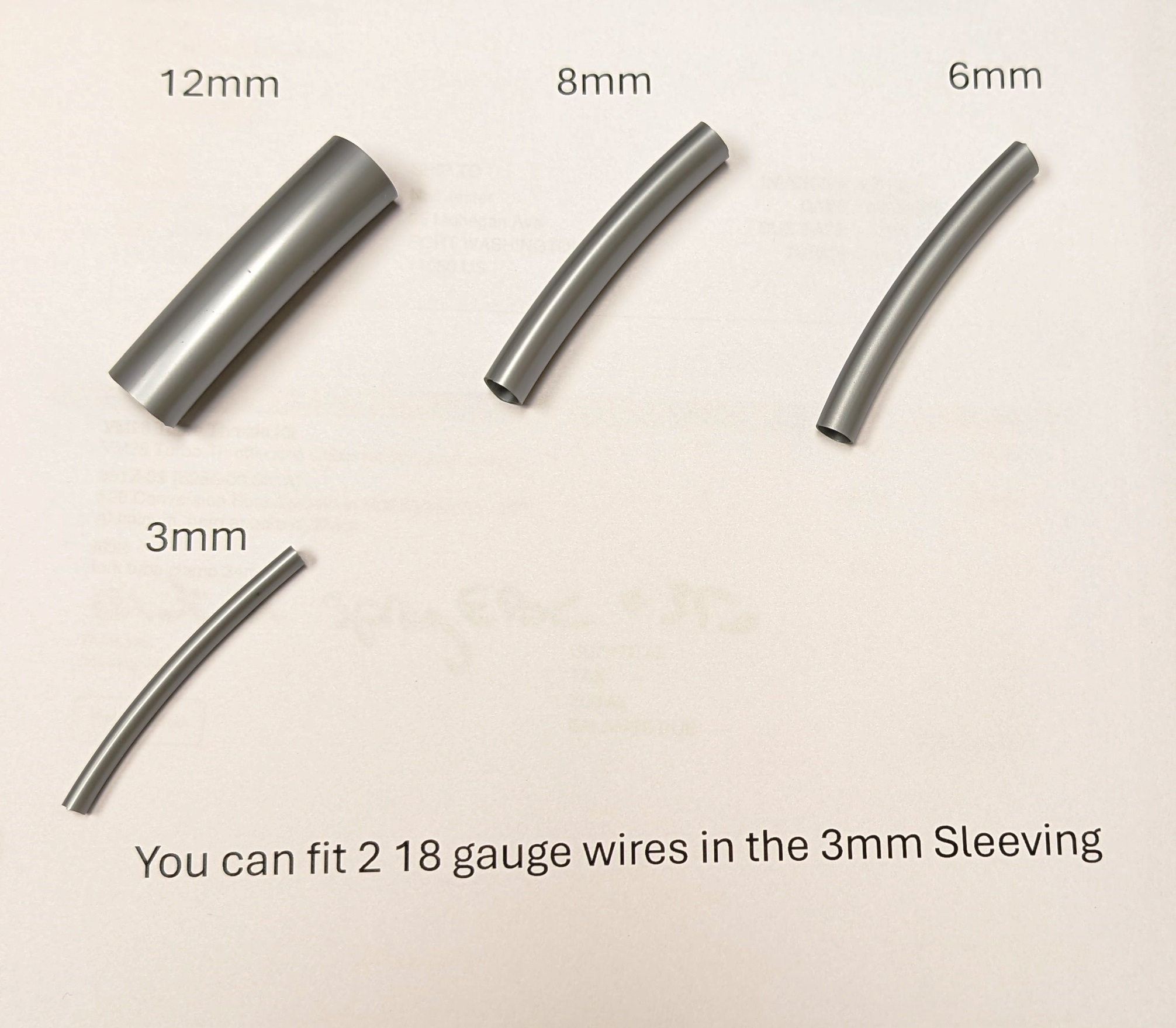 Motorcycle Wire Loom PVC - Silver/Gray 3mm, 6mm, 8mm, 12mm (ID)
