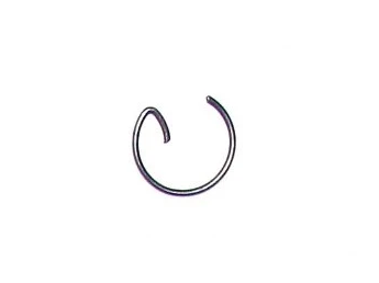 Open circular metal ring with a small gap, like an earring component, on a white background.